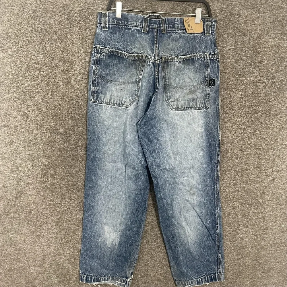Karl Kani Jeans Mens 32x32 Blue Stonewash Baggy Wide Leg Vtg Skater Y2K Grunge
